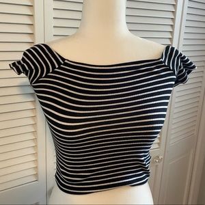 off the shoulder stripe top